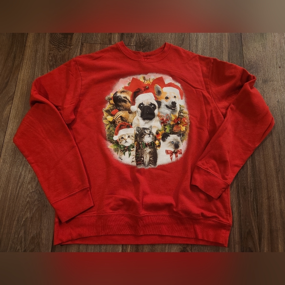 Fifth Sun Cat & Dog Ugly Christmas Sweater‎ - Unisex XL